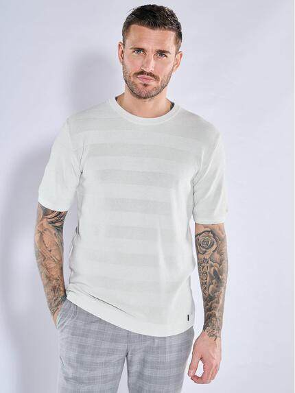 emilio adani  Herren T-Shirt strukturiert Silbergrau 38883