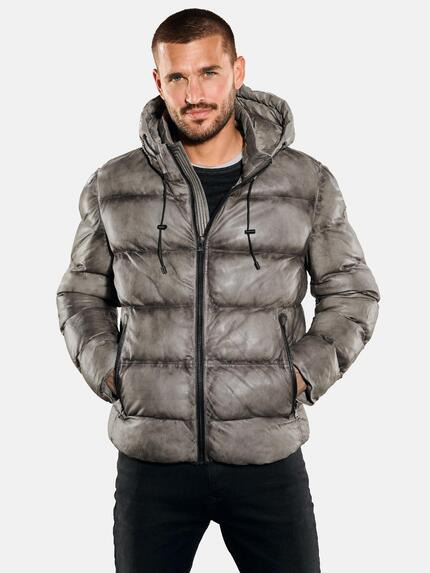 emilio adani Lederjacke regular Silbergrau