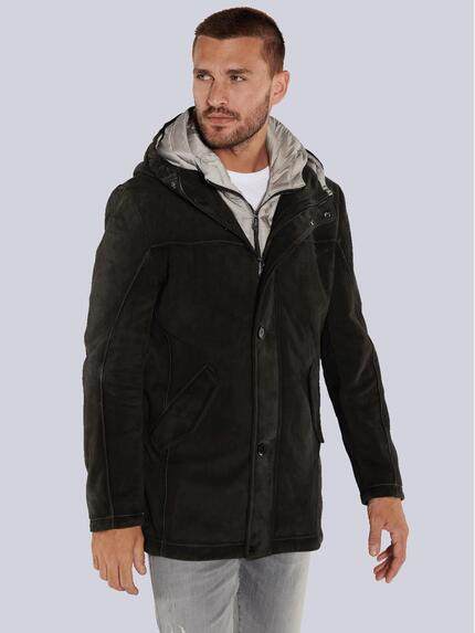 emilio adani Lederparka Schwarzbraun