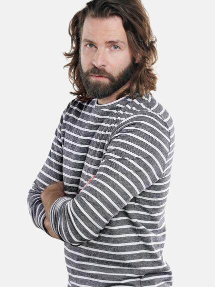 emilio adani Herren Rundhals Shirt mit besonderem Farbeffekt Grau 29641