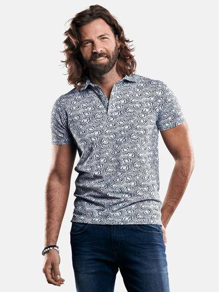 emilio adani Poloshirt aus Piquégewebe und Haifischkragen Indigoblau