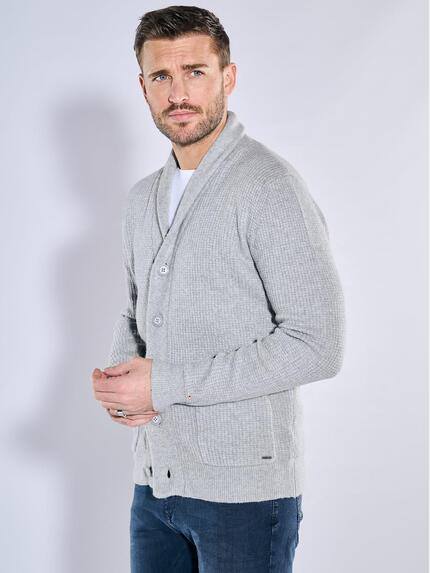 emilio adani Strickjacke regular Silbergrau