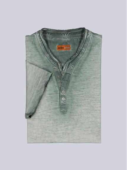 emilio adani Herren Henley T-Shirt Dunkelgruen 40763
