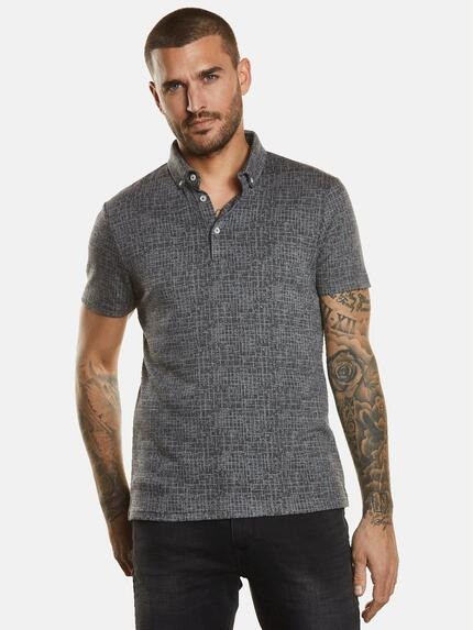 emilio adani Polo-Shirt strukturiert Kieselgrau