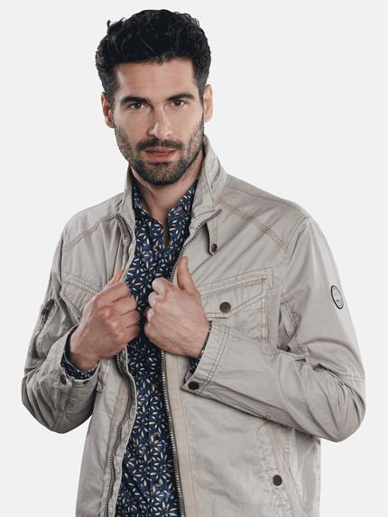 engbers Herren Sportive Baumwoll-Jacke Beige 30639
