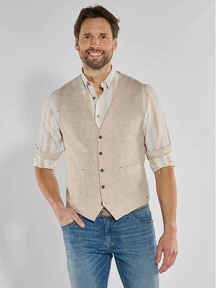engbers Herren Sakko-Weste mit Leinenanteil Beige 36558 engbers Herren Sakko-Weste mit Leinenanteil Beige 36558