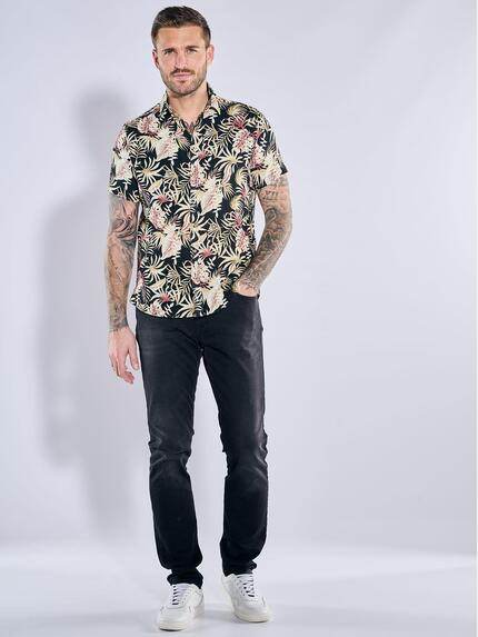 emilio adani Herren Kurzarm-Hemd gemustert Beige 38519 emilio adani Herren Kurzarm-Hemd gemustert Beige 38519