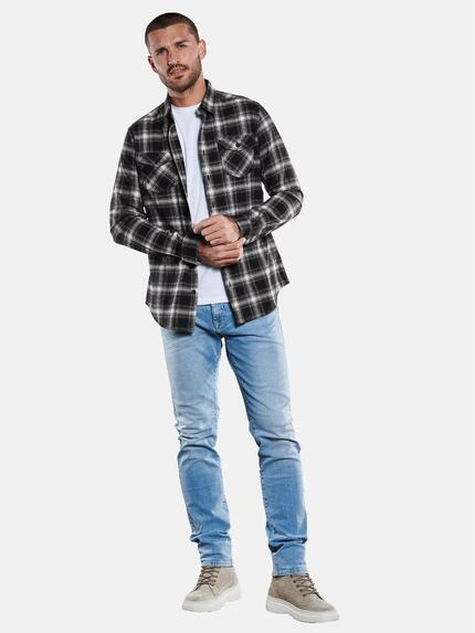 emilio adani Herren Overshirt kariert Schwarz 33671 emilio adani Herren Overshirt kariert Schwarz 33671