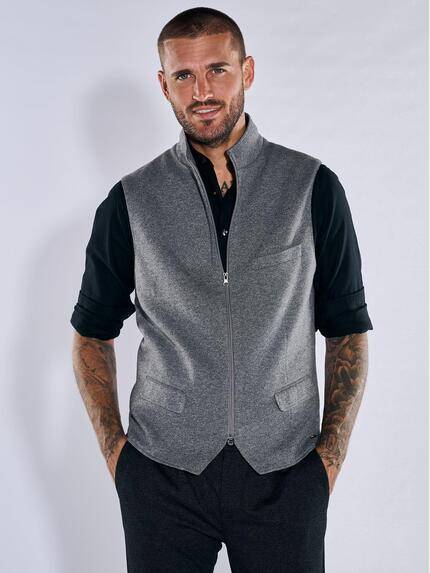 emilio adani Herren Sakko-Weste slim fit Grau 37584