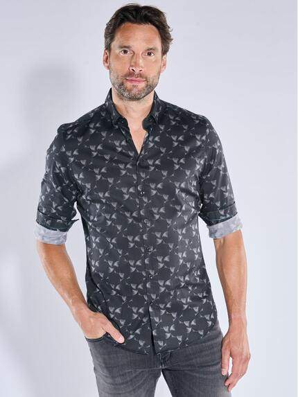 ENGBERS GERMANY Herren Langarm-Hemd gemustert Schwarz 39575 ENGBERS GERMANY Herren Langarm-Hemd gemustert Schwarz 39575