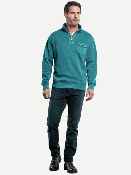 engbers Herren Sweatshirt Stehbund Petrol 28839