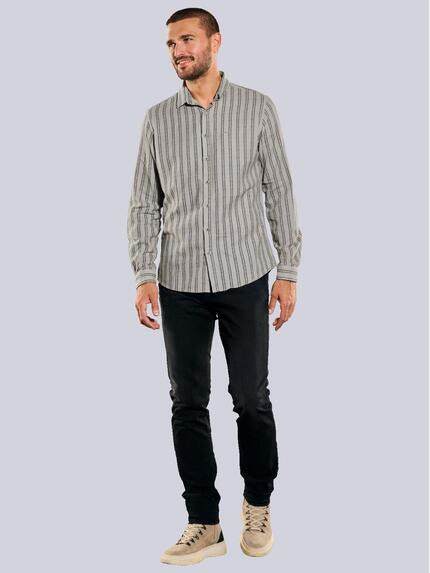 emilio adani Herren Langarm-Hemd gestreift Braun 35558 emilio adani Herren Langarm-Hemd gestreift Braun 35558