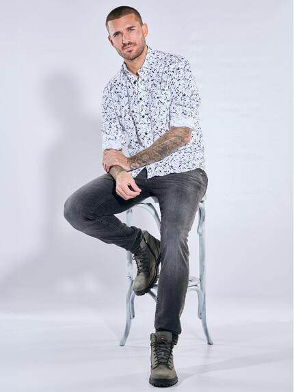 emilio adani Herren Hemd langarm Grau 40058 emilio adani Herren Hemd langarm Grau 40058