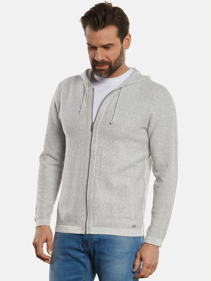 engbers Cardigan mit Galonstreifen Silbergrau