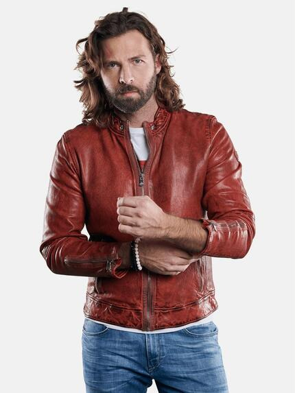 emilio adani kernige Lederjacke mit Hingucker-Garantie Bordeaux
