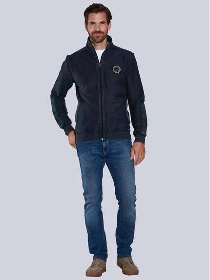 engbers Herren Sweatjacke mit Stehkragen Blau 36148 engbers Herren Sweatjacke mit Stehkragen Blau 36148