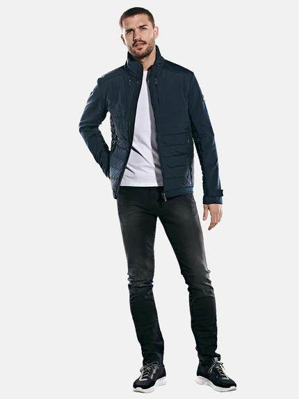 emilio adani Herren Jacke im Materialmix Blau 31769 emilio adani Herren Jacke im Materialmix Blau 31769