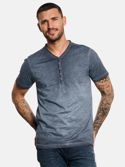 emilio adani Henley T-Shirt Saphirblau