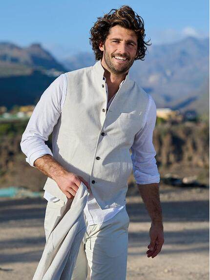 emilio adani Sakko-Weste slim fit Naturweiss