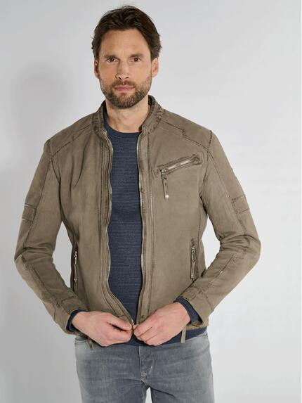 engbers Lederjacke regular Grau