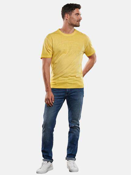 engbers Herren T-Shirt Rundhals mit Stickerei Gelb 31096 engbers Herren T-Shirt Rundhals mit Stickerei Gelb 31096