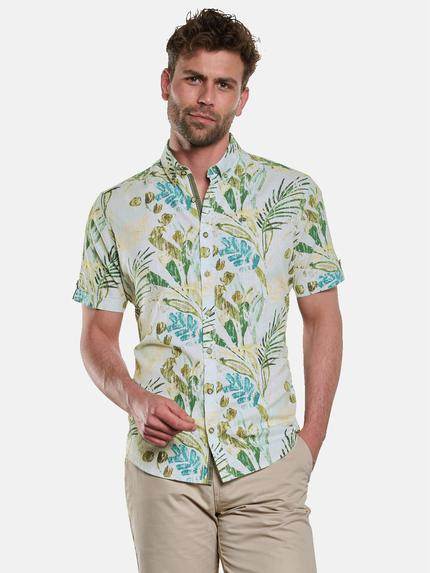 engbers Kurzarm-Hemd mit Floralprint Gruen