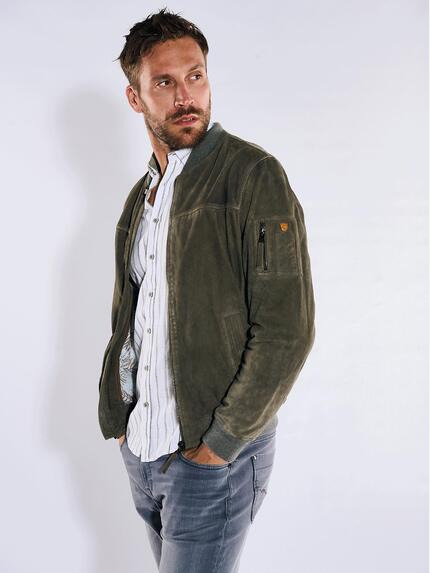 emilio adani Lederjacke regular Dunkelgrau