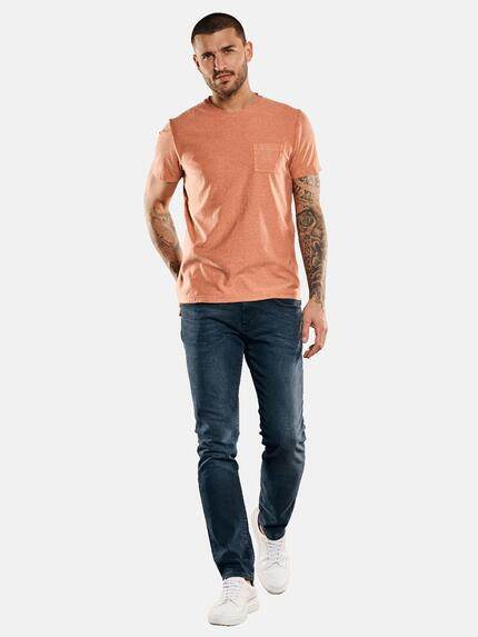emilio adani Herren T-Shirt meliert Orange 33018 emilio adani Herren T-Shirt meliert Orange 33018