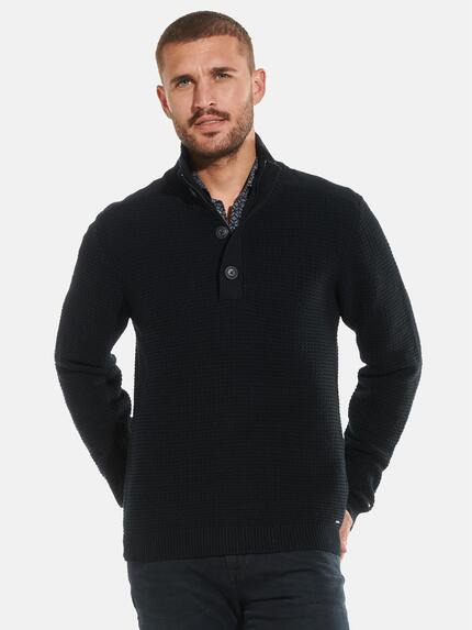emilio adani Pullover mit Troyerkragen Saphirblau