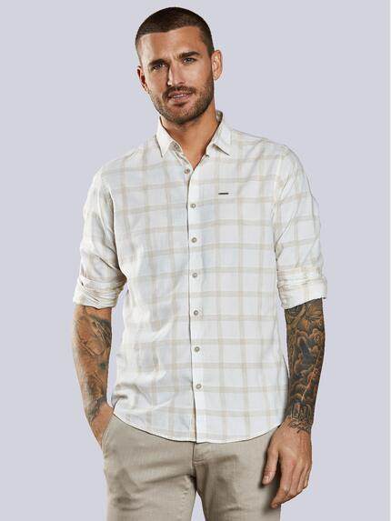 emilio adani Langarm-Hemd kariert Beige