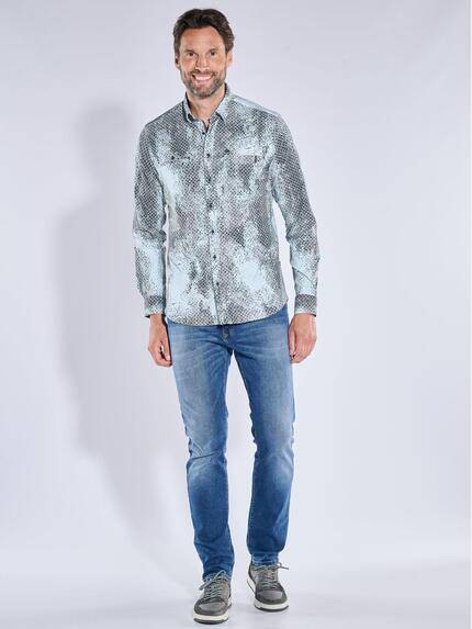 engbers Herren Langarm-Hemd gemustert Saphirblau 39242 engbers Herren Langarm-Hemd gemustert Saphirblau 39242