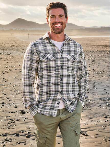 engbers Herren Kerniges Overshirt aus Leno-Ware Brilliantblau 40546