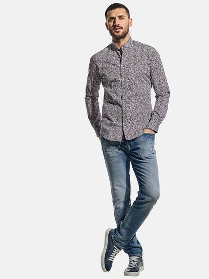 emilio adani Herren Langarm-Print Hemd Rot 30330 emilio adani Herren Langarm-Print Hemd Rot 30330