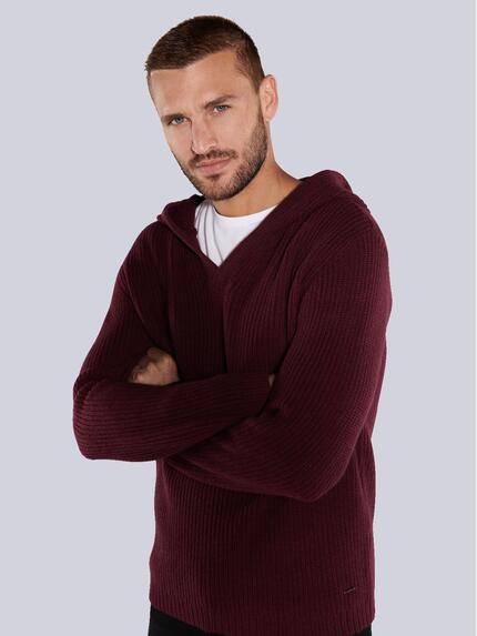 emilio adani Herren Pullover mit Kapuze Rot 35702 emilio adani Herren Pullover mit Kapuze Rot 35702