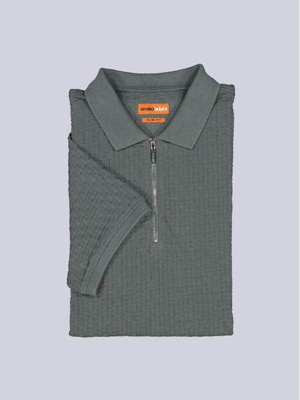 emilio adani Herren Polo-Shirt uni Petrolblau 39215