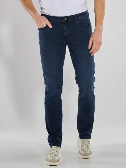 engbers Super-Stretch-Jeans slim fit Indigoblau
