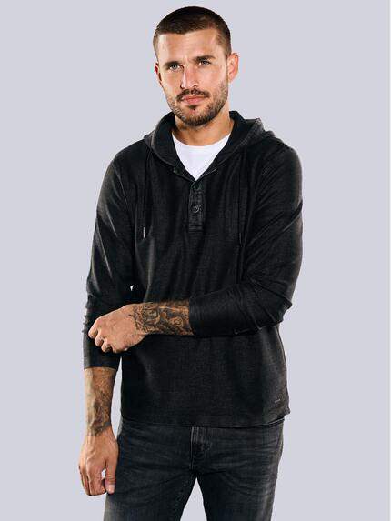 emilio adani Langarm-Shirt slim fit Schwarz