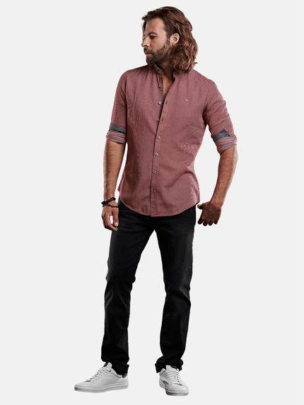 emilio adani Herren Hemd in sportiver Two-Tone Warenoptik Rot 28890 emilio adani Herren Hemd in sportiver Two-Tone Warenoptik Rot 28890