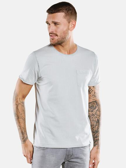 emilio adani T-Shirt in Ottoman-Qualität Hellgrau