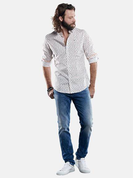 emilio adani Herren Sommerlich bedrucktes Langarmhemd Orange 29689 emilio adani Herren Sommerlich bedrucktes Langarmhemd Orange 29689