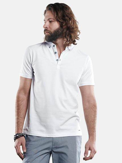 emilio adani Herren Sportives Poloshirt aus hochwertiger Baumwolle Weiß 29672