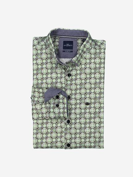 engbers Herren Langarm-Hemd slim fit Grün 37240 engbers Herren Langarm-Hemd slim fit Grün 37240