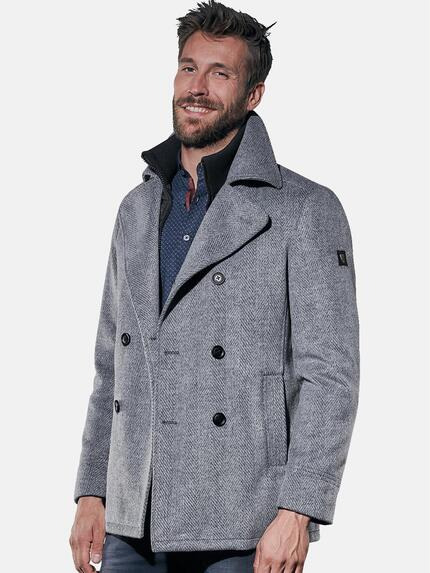 emilio adani Zweireihige Cabanjacke Dunkelgrau