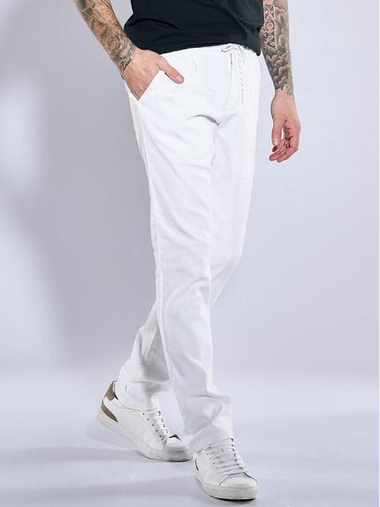 emilio adani Chino slim fit Reinweiss