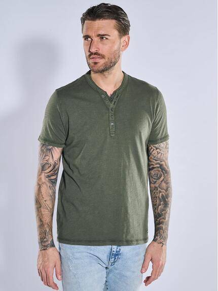 emilio adani Henley-Shirt uni Oliv