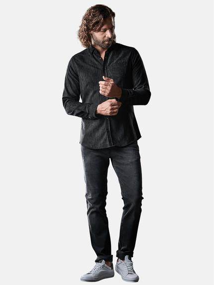 emilio adani Herren Hemd aus angesagter Suede Ware Schwarz 28962 emilio adani Herren Hemd aus angesagter Suede Ware Schwarz 28962