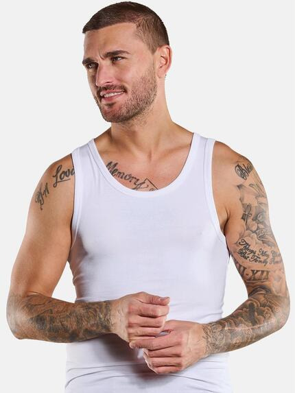 emilio adani Herren Tank-Top uni Weiß 36913