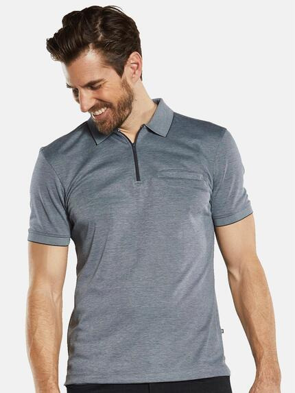 ENGBERS GERMANY Herren Poloshirt mit Reißverschluss Mittelblau 34826 ENGBERS GERMANY Herren Poloshirt mit Reißverschluss Mittelblau 34826