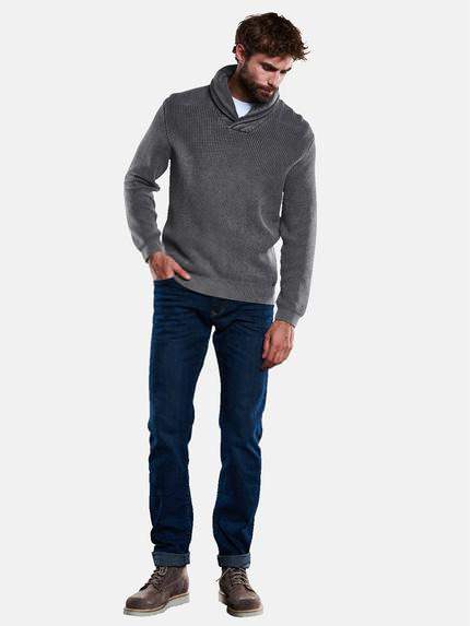 engbers Herren Pullover mit Schalkragen Grau 33852 engbers Herren Pullover mit Schalkragen Grau 33852