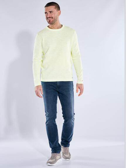 emilio adani Herren Rundhals Pullover Hellgelb 40050